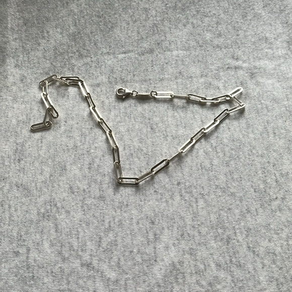 Paolo Romeo Made in Italy Sterling Silver paper clip necklace, 15-16 inches - Picture 8 of 16